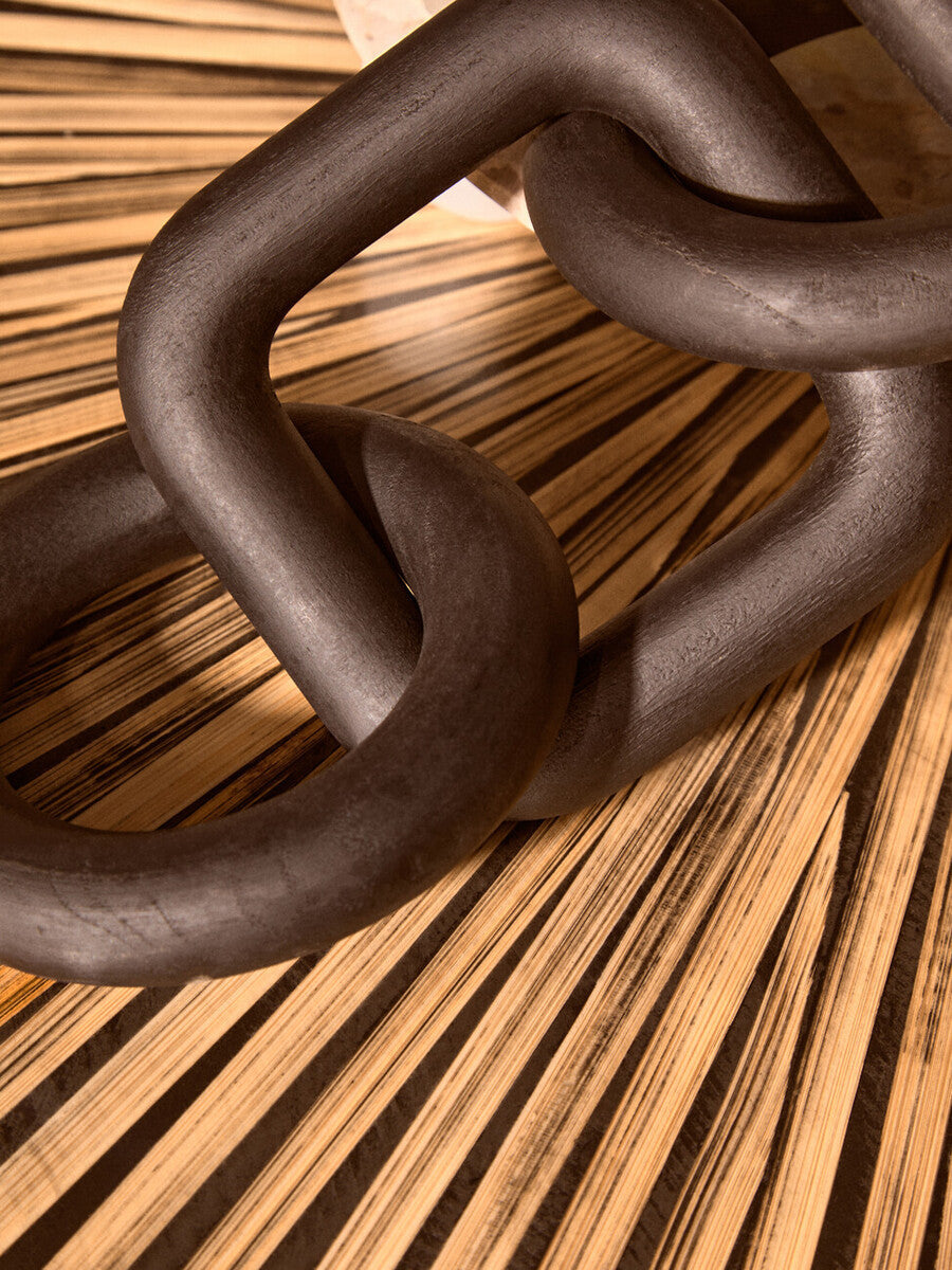 Black Wood Five Link Table Decor Chain