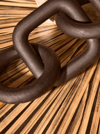 Black Wood Five Link Table Decor Chain