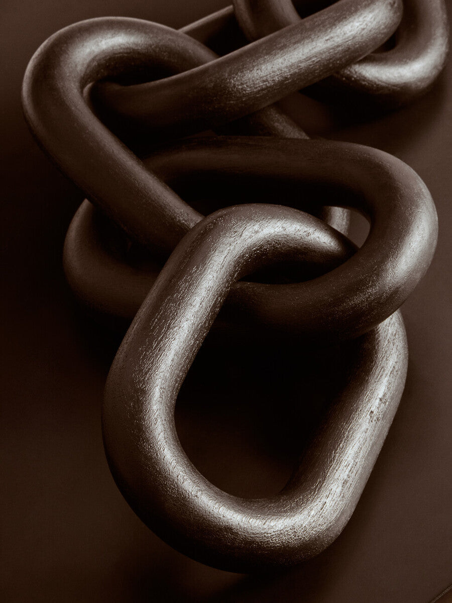 Black Wood Five Link Table Decor Chain