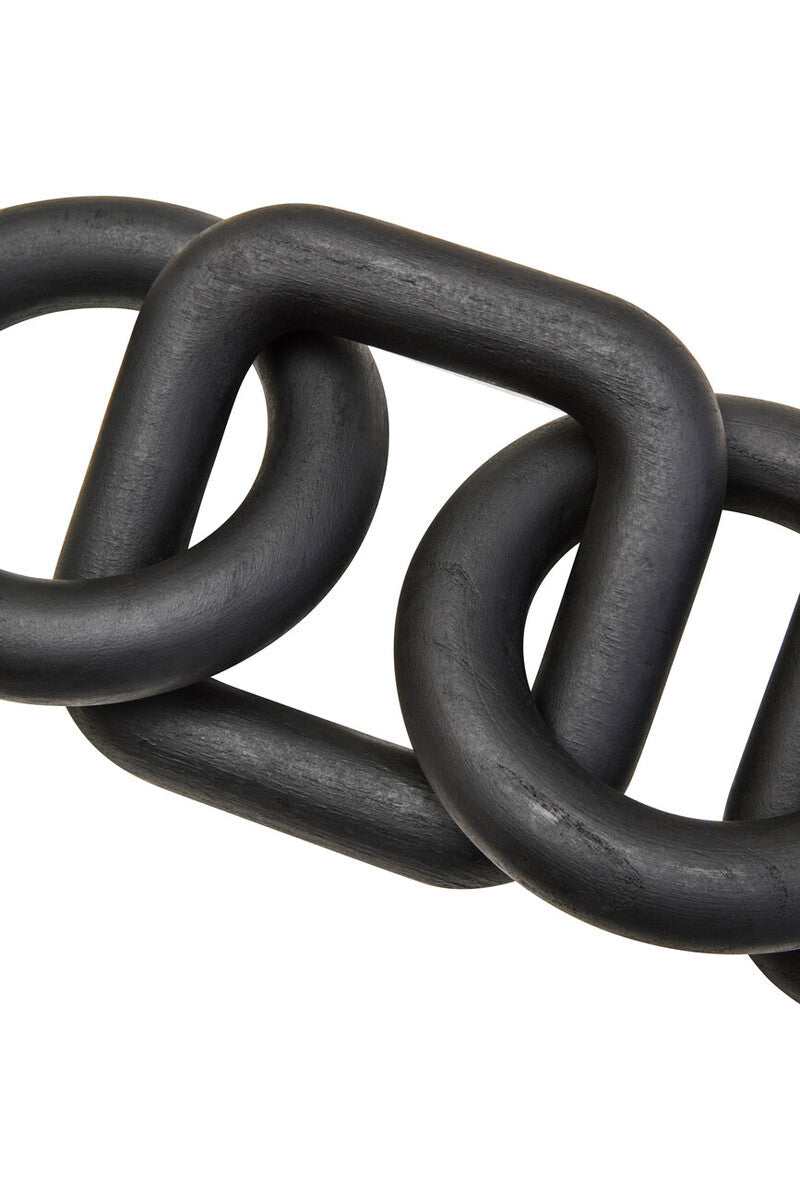 Black Wood Five Link Table Decor Chain