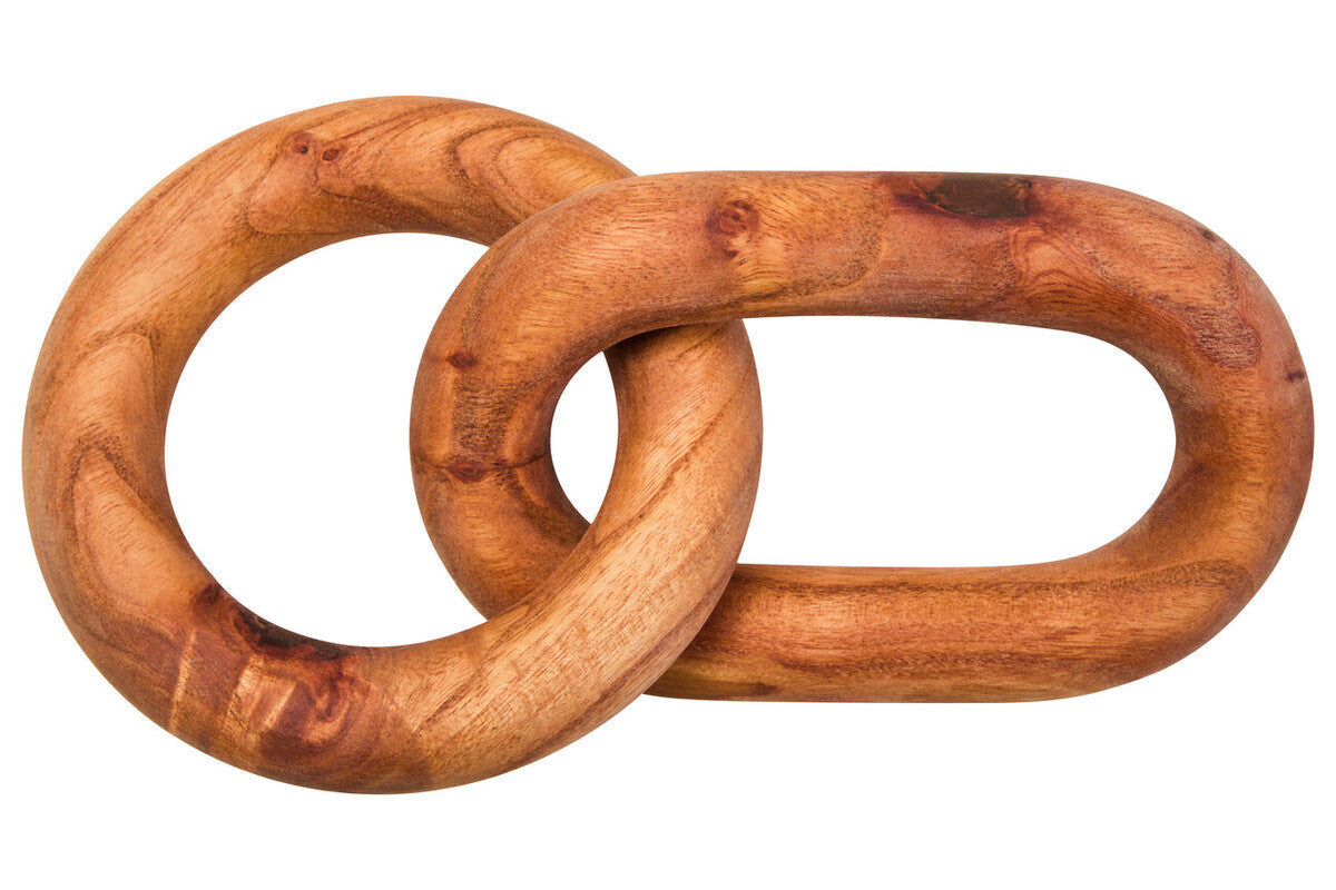Brown Wood 2 Link Chain Decor
