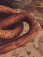 Brown Wood 2 Link Chain Decor