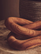 Brown Wood 2 Link Chain Decor