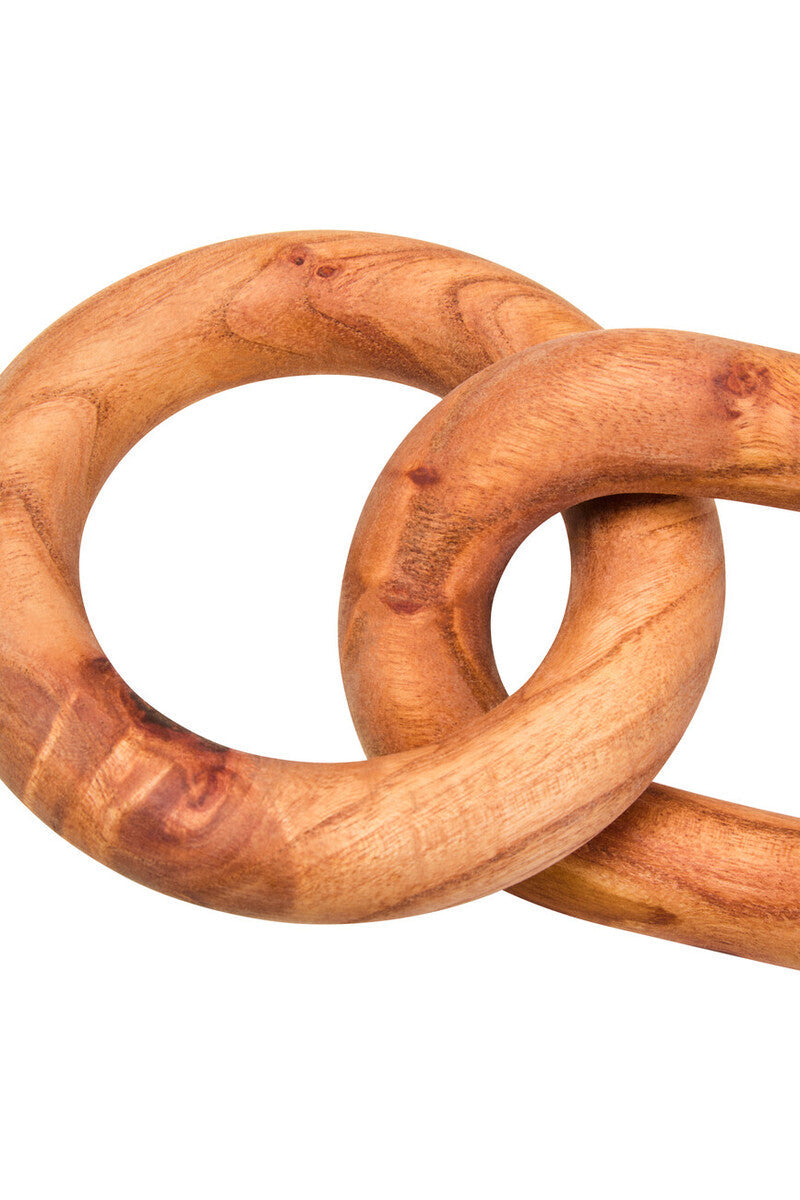 Brown Wood 2 Link Chain Decor