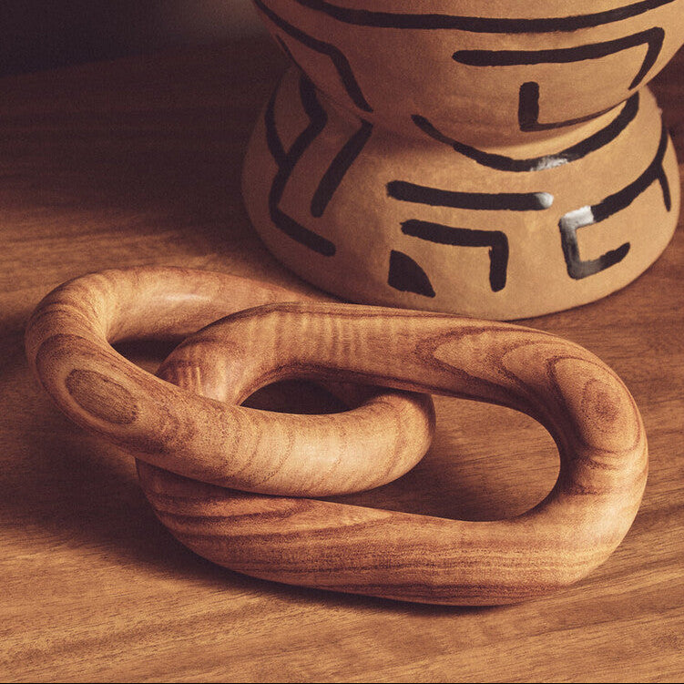 Natural Wood 2 Link Chain Decor