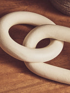 White Wood 2 Link Chain Decor