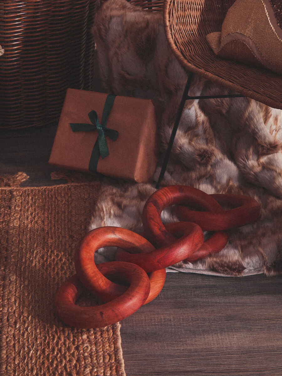 Natural Wooden 5 Link Floor Decor Chain