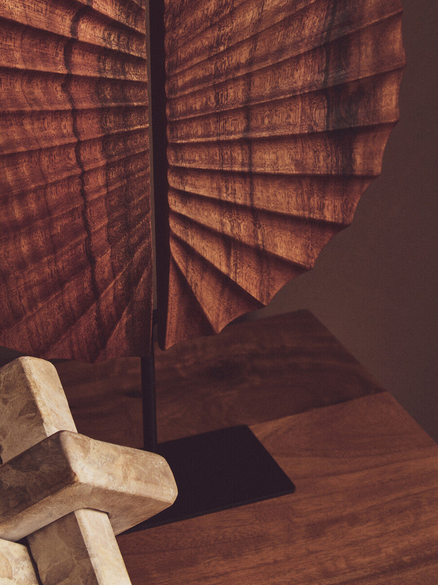 Brown Wood Sculpture with Black Base | Westo