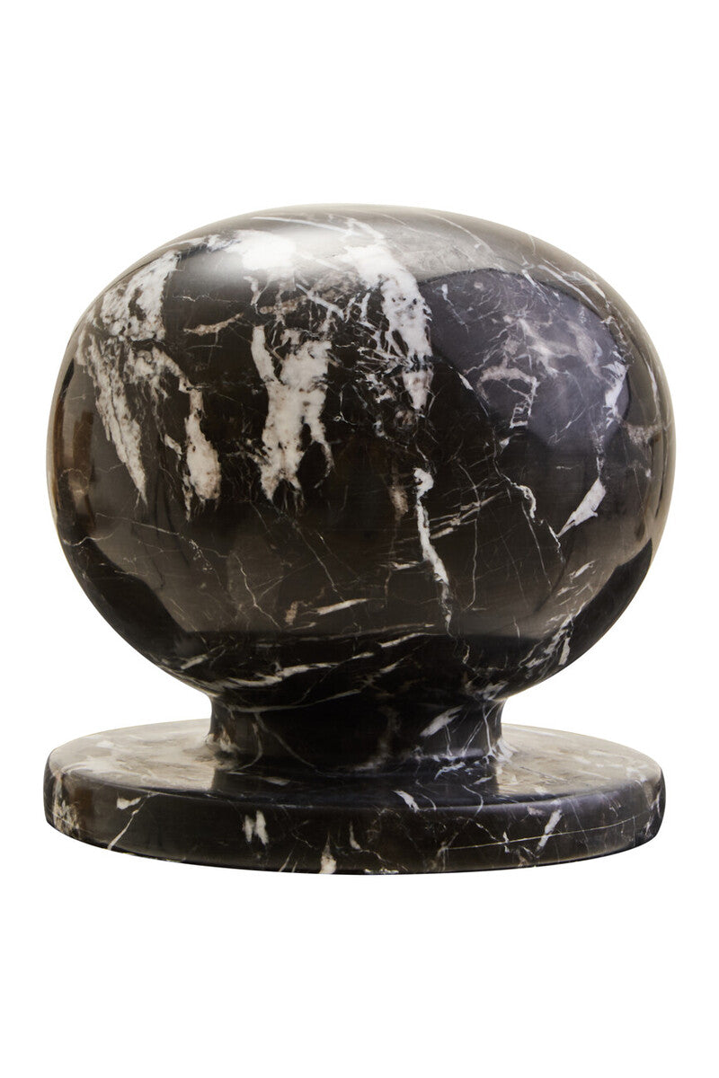 Black and White Veined Marble Ball Sculpture | Zoro