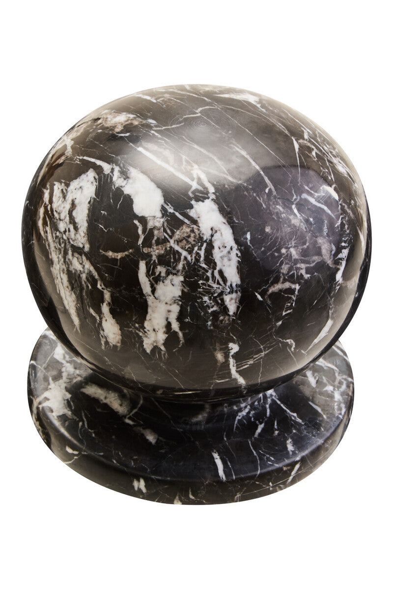 Black and White Veined Marble Ball Sculpture | Zoro