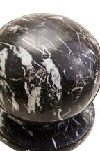 Black and White Veined Marble Ball Sculpture | Zoro