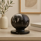 Black and White Veined Marble Ball Sculpture | Zoro