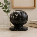 Black and White Veined Marble Ball Sculpture | Zoro