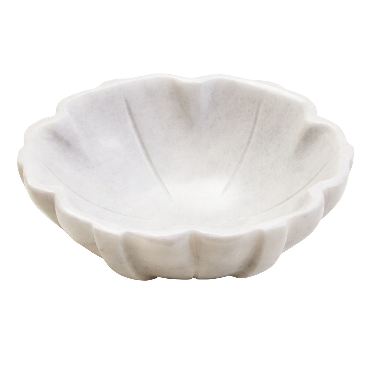 Small White Marble Lotus Bowl