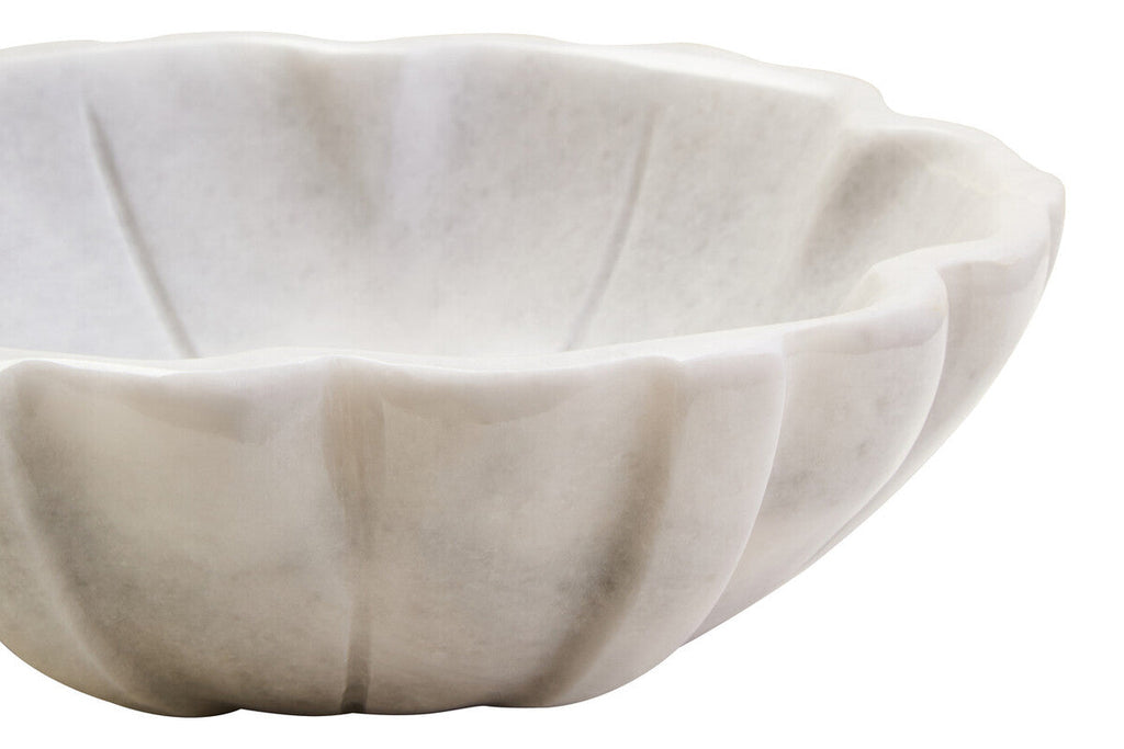 Small White Marble Lotus Bowl
