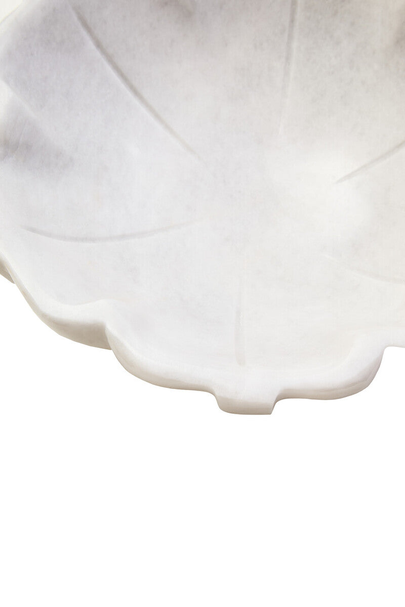 Small White Marble Lotus Bowl