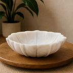 Small White Marble Lotus Bowl