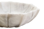 Medium White Marble Lotus Bowl
