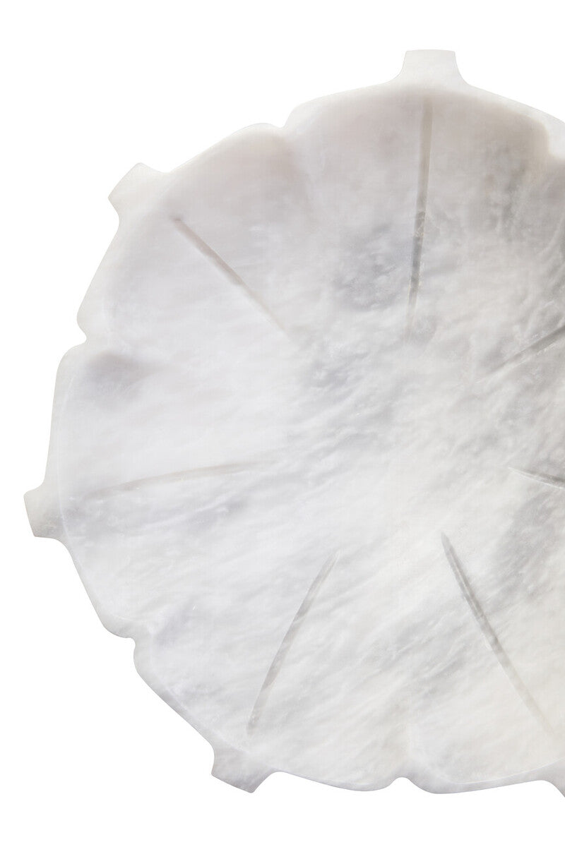 Medium White Marble Lotus Bowl