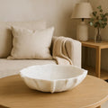 Large White Marble Lotus Bowl