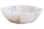Small White Marble Scalloped Bowl