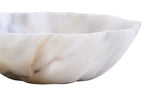 Small White Marble Scalloped Bowl