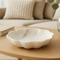Medium White Marble Scalloped Bowl