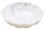 Large White Marble Scalloped Bowl