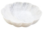 Large White Marble Scalloped Bowl