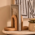 Natural Wood Set of 2 Bookends