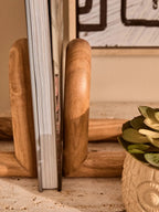 Natural Wood Set of 2 Bookends