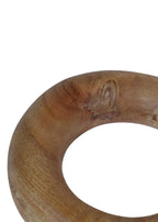 Natural Wood Candle Holder with Curved Design