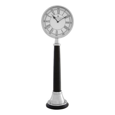 Black and Silver Large Table Clock