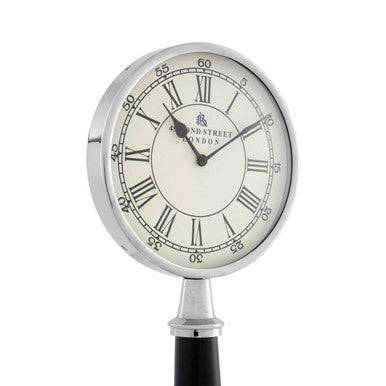 Black and Silver Large Table Clock