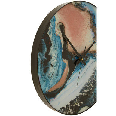 45cm Dia Pink and Blue Wall Clock