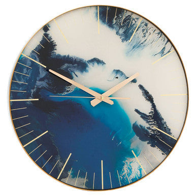 45cm Dia Blue Abstract Wall Clock