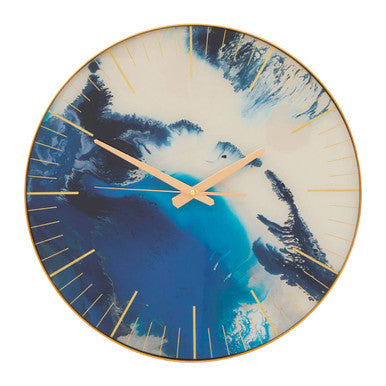 45cm Dia Blue Abstract Wall Clock