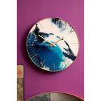 45cm Dia Blue Abstract Wall Clock