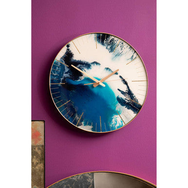 45cm Dia Blue Abstract Wall Clock