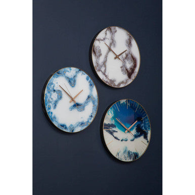 45cm Dia Blue Abstract Wall Clock