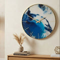 45cm Dia Blue Abstract Wall Clock