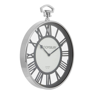Nickel Finish Pocket Style Wall Clock