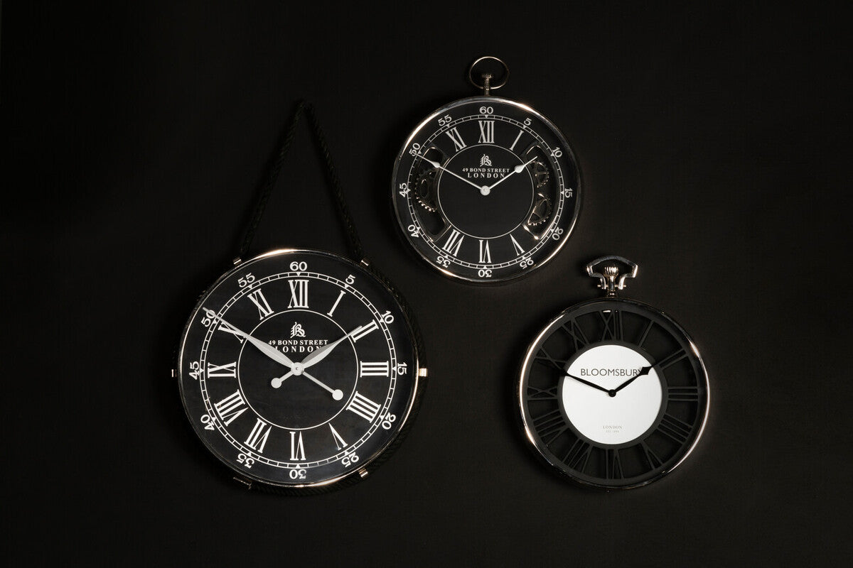 Nickel Finish Pocket Style Wall Clock