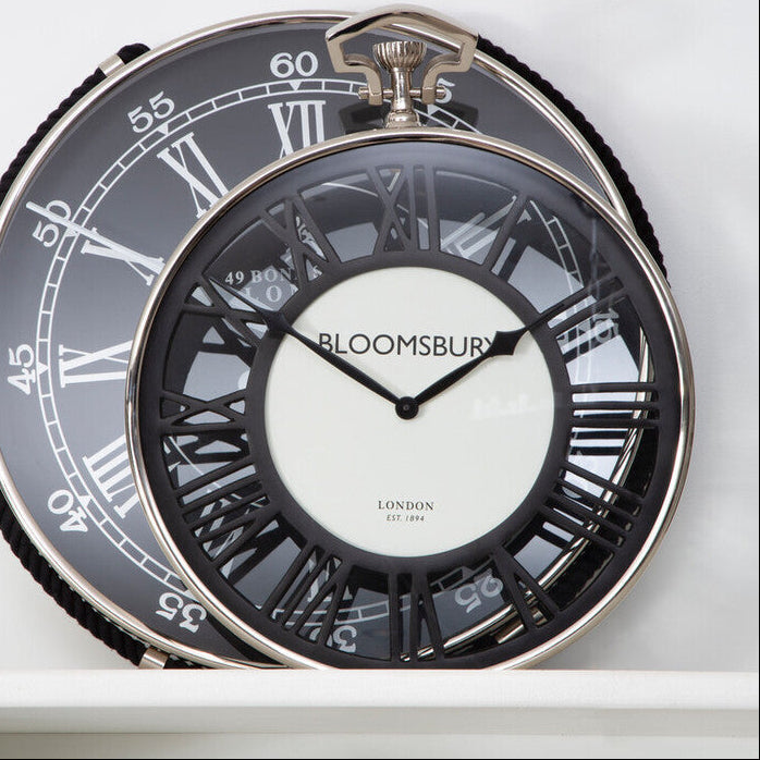 Nickel Finish Pocket Style Wall Clock