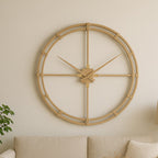 110cm Dia Gold Finish Metal Wall Clock
