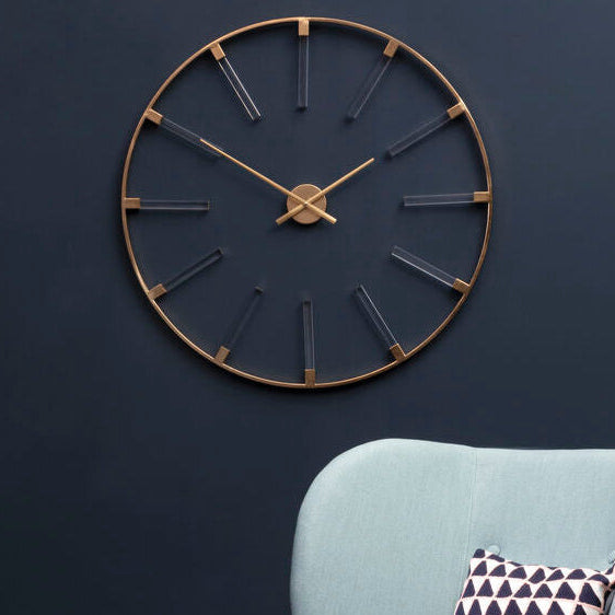 Gold Finish Round Wall Clock