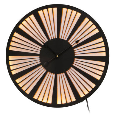 60cm Dia Small Black and White LED Wall Clock