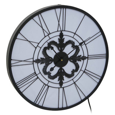 60cm Dia Black and White LED Wall Clock