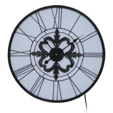 60cm Dia Black and White LED Wall Clock