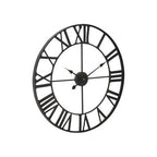 60cm Dia Black Metal Wall Clock